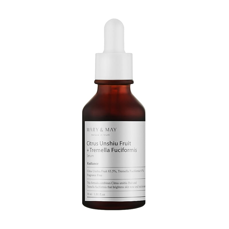 Сироватка для обличчя Mary &amp; May Citrus Unshiu Fruit + Tremella Fuciformis Serum з екстрактом зеленого мандарина та грибами тремела, 30 мл